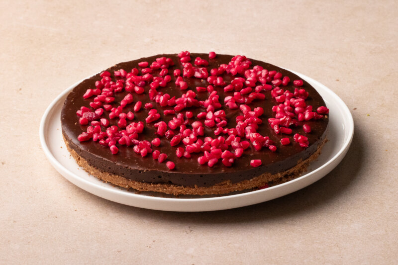 No-bake pomegranate chocolate tart