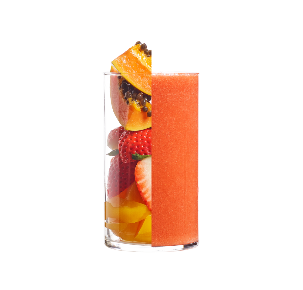 Strawberries and peachesRipe p...