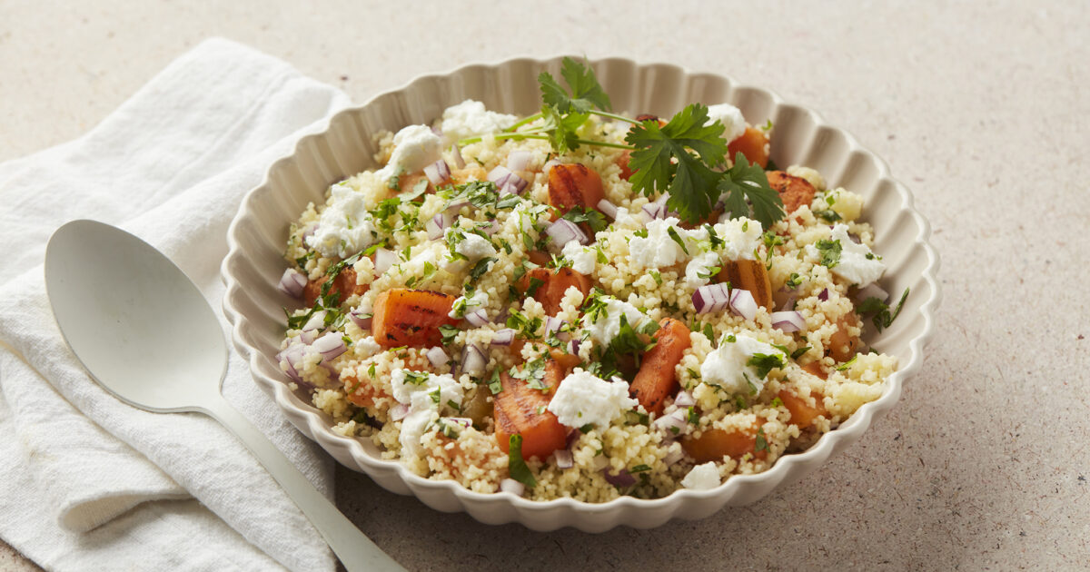 Couscous salad with pumpkin and goat cheese | Crop's