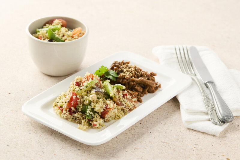 Grain Mix with Teriyaki Beef, Sesame and Ginger