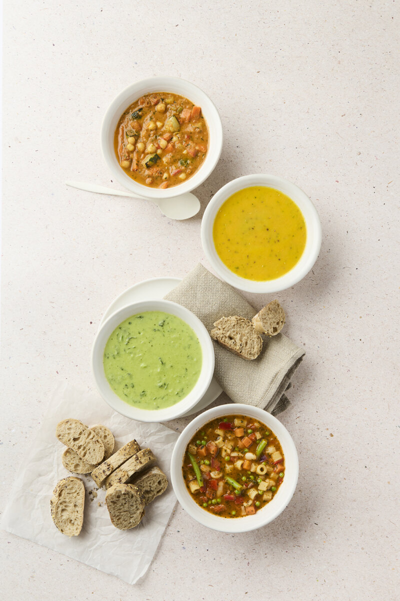 Creamy green veg & basil soup