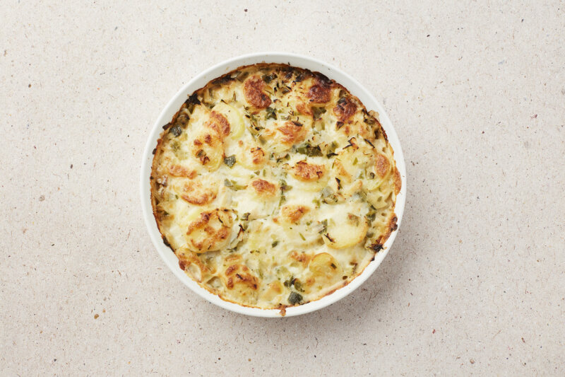 Leek & potato gratin