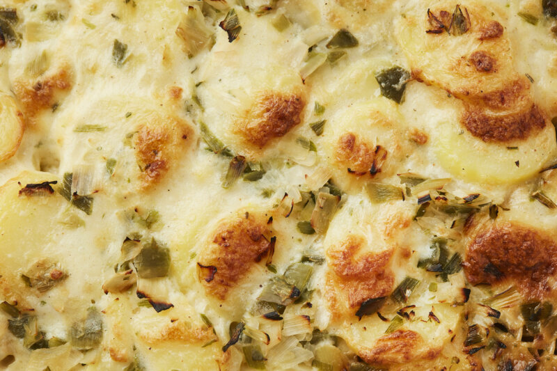 Leek & potato gratin