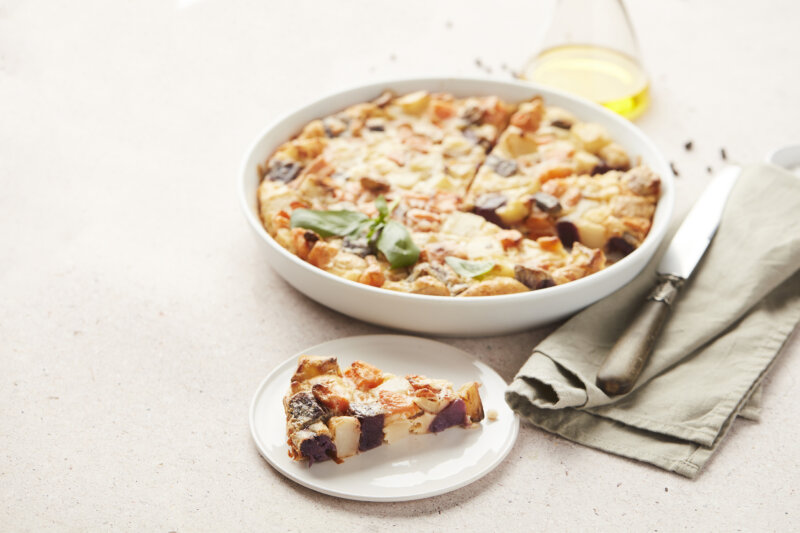 Rainbow potato tortilla