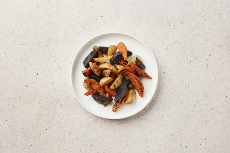 Rainbow potato wedges